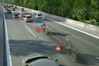 コンチネンタルが二輪車初の緊急自動ブレーキ、ハンドルに振動で警告も…EICMA 2018で公開へ 画像