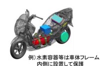 水素燃料電池二輪車の保安基準を導入、転倒時の衝撃緩和の要件を規定 画像