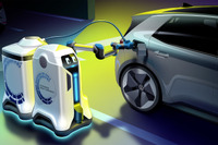 VWが移動式の充電ロボット開発、完全自動でEVなどを充電 画像
