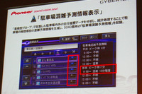 【サイバーナビ08モデル】全国約5000か所の駐車場は混雑予想まで可能に 画像