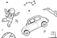 フィアット 500 ぬり絵第2弾、「アポロ13号」のミッション50周年を記念 画像