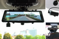 前中後3カメラの最強ミラー型ドラレコ登場、24時間赤外線常時監視にも対応 画像