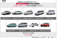 【今日のプレゼント】お好きな日産車を1名様!! 最新家電は10名様!! 画像