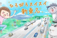 NEXCO中日本がコミック『犬と猫どっちも飼ってると毎日たのしい』とコラボ…新東名6車線化完成記念 画像