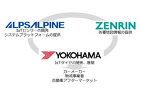 3社共同でタイヤ・路面検知システムの実証実験開始---横浜ゴム/アルプスアルパイン/ゼンリン 画像
