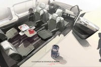 VW マルチバン 次期型、前後スライド式センターコンソール採用…格納式テーブル付き 画像