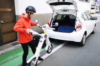 カーシェア車両を好みの場所へお届け、配車スタッフは車載EVバイクで帰社…実証実験を開始 画像