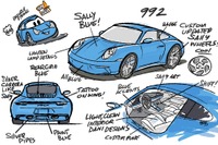 ポルシェ 911サリー・カレラ 製作進行中…ピクサー映画『カーズ』実車化［スケッチ集］ 画像
