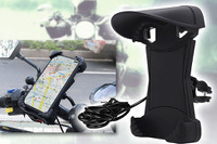 日中でも画面がよく見える、サンバイザー付きバイク用スマホホルダー発売…USBも装備 画像