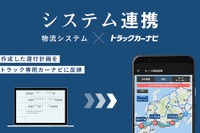 物流システムで作成した運行計画を「トラックカーナビ」に反映、連携機能の提供開始 画像