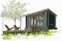どこでも「サ道」、牽引できるログ小屋サウナ発売…価格は662万2000円 画像