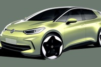 VWの小型EV『ID.3』、改良新型のスケッチ公開…2023年春欧州発表予定 画像