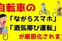 自転車の「ながらスマホ」と「酒気帯び運転」が厳罰化---刑罰の内容・支払い方法を解説 画像