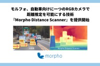 モルフォ、ADAS向け低コスト距離推定ソフト発売、RGBカメラ単体で距離推定が可能に 画像