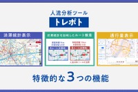 観光地の渋滞・人流可視化ツール「トレポト」、JTBとジオテクノロジーズが10月サービス開始 画像