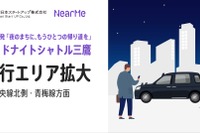 終電後の「あと一駅分」をサポート、三鷹駅の「シェア乗り」利用エリアを拡大 画像