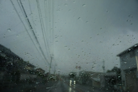 台風圏内だっ!! 走行する自動車は注意して 画像