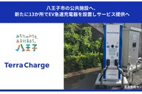 テラチャージ、東京八王子市の公共施設13か所にEV急速充電器設置開始 画像