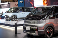 「ハイエース」にガチンコ勝負!? 斬新デザインの乗用＆商用バン、キア『PV5』が日本初上陸…ジャパンモビリティショー2025 画像