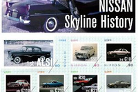 日産 スカイライン とEVのオリジナルフレーム切手 画像