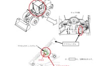 コマツのショベルローダ WA200-6 など、アクセルペダルが戻らない 画像