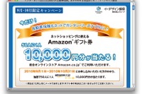 自動車保険の申し込みでAmazonギフト券 50人に1人プレゼント 画像