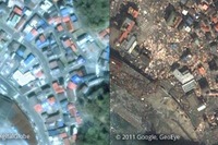 【東日本大地震】Google、被災地の衛星写真を公開 画像