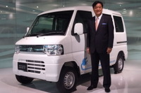 【三菱 ミニキャブMiEV 発表】益子社長、商用EV「年間3万台の市場がある」 画像