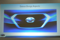 【日産 ダットサン 復活】中村常務、フロントマスクには6角形グリルを採用 画像
