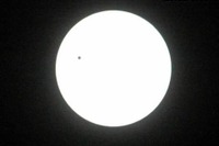 金星、太陽面を通過 画像
