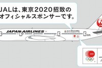 JAL、2020年五輪の東京招致特別塗装機が国内線に就航 画像