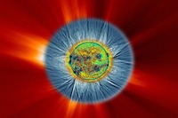 太陽が地球を見つめる…皆既日食の合成画像 欧州宇宙機関 画像
