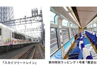 東武鉄道、東京スカイツリーからの眺望をテーマにしたラッピング列車を運行 画像