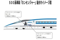 JR西日本、「カンセンジャー」ラッピング新幹線を運転 画像