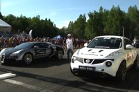 日産 ジューク-R に700psのレプリカ…ブガッティ ヴェイロンと加速競争［動画］ 画像