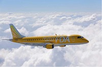 フジドリームエアラインズ、イエローカラーをまとったエンブラエルERJ175を受領 画像