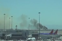 サンフランシスコでアシアナ航空の777が着陸失敗、炎上 画像