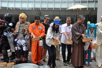 こども大学参加の小学生 秋葉原でうち水っ娘と共に虹かけに挑戦 画像