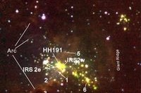 国立天文台と山口大、大質量星形成領域のメタノールメーザガス固有運動の計測に成功 画像