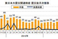 東日本大震災関連倒産、20か月連続マイナスの16件…12月 東京商工リサーチ 画像
