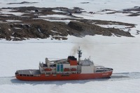南極観測船「しらせ」が3年ぶりに昭和基地へ接岸…ラミング総数2227回 画像