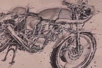 米国メディア注目の日本人アーティスト、名車ドゥカティを箸で描く［動画］ 画像