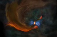 星の誕生はダイナミックだった…アルマ望遠鏡で観測 画像