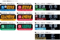 JR西日本、近畿・広島地区に「路線記号」導入 画像