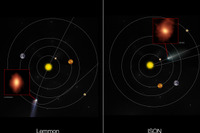 彗星を取り巻くガスの高解像度データ、アルマ望遠鏡使い取得 画像