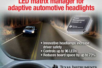 日本TI、アダプティブヘッドライト向けの完全集積型LEDマトリクス・マネージャを発表 画像