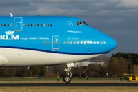 KLMオランダ航空、新塗装のB747がアムステルダムに到着 画像