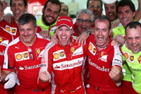 【F1 マレーシアGP】ベッテル「夢が叶った」…シューマッハと同じフェラーリで1年ぶりの勝利 画像