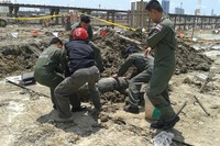 第2次大戦の不発弾か バンコク都内の鉄道建設現場 画像