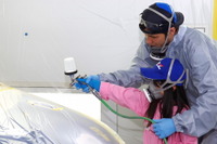 子どもたちが塗装体験、“環境に優しい”自動車工場で…ネッツトヨタノヴェルとやま 画像